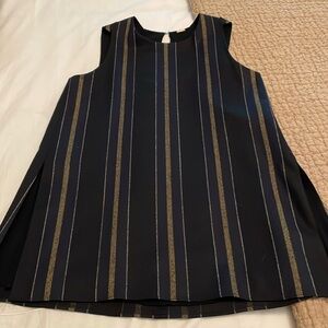 Adam Lippes Black and Gold Striped Top